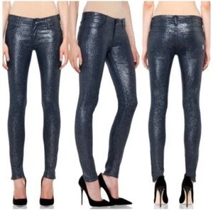 Mother The Looker Sparkle and Purr Glimmer Stone Blue Coated Size 27